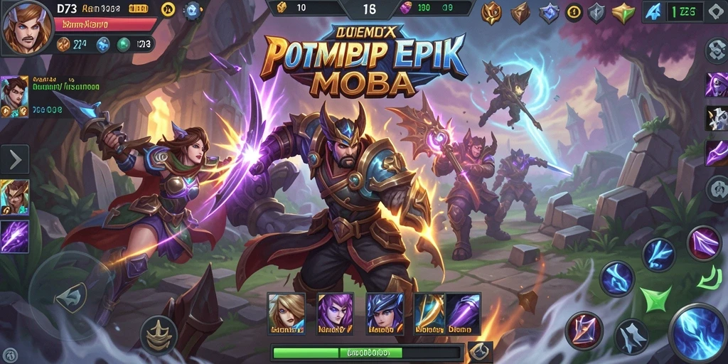 Gameplay seru D73 dengan tim bertempur di arena.