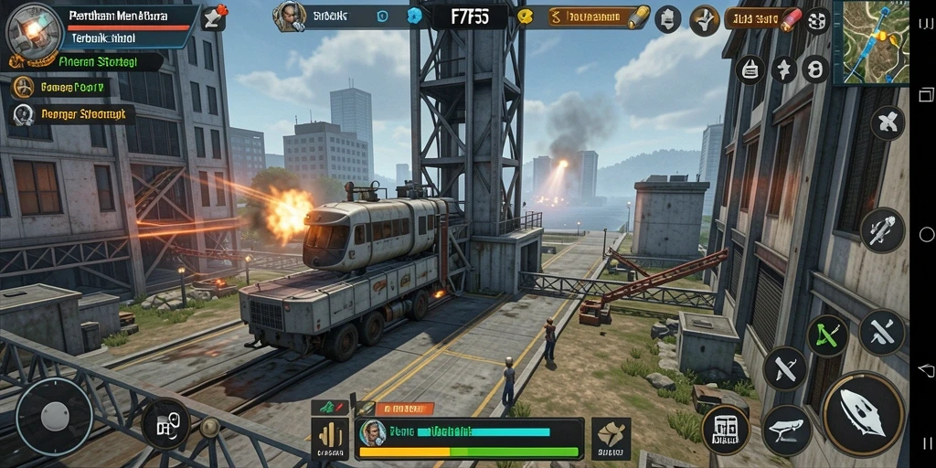Menara bertahan melawan gelombang musuh di F7F7.