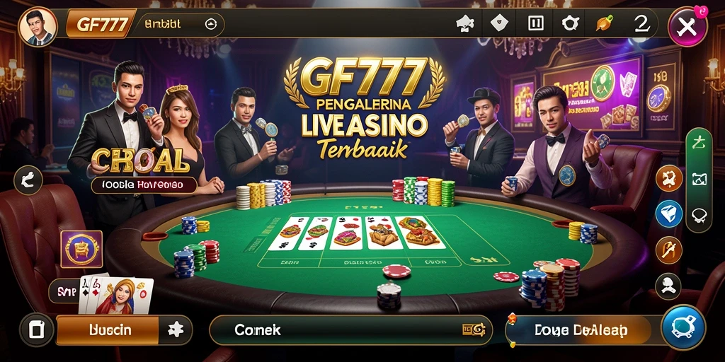 Tampilan gameplay seru di GF777 dengan dealer langsung.