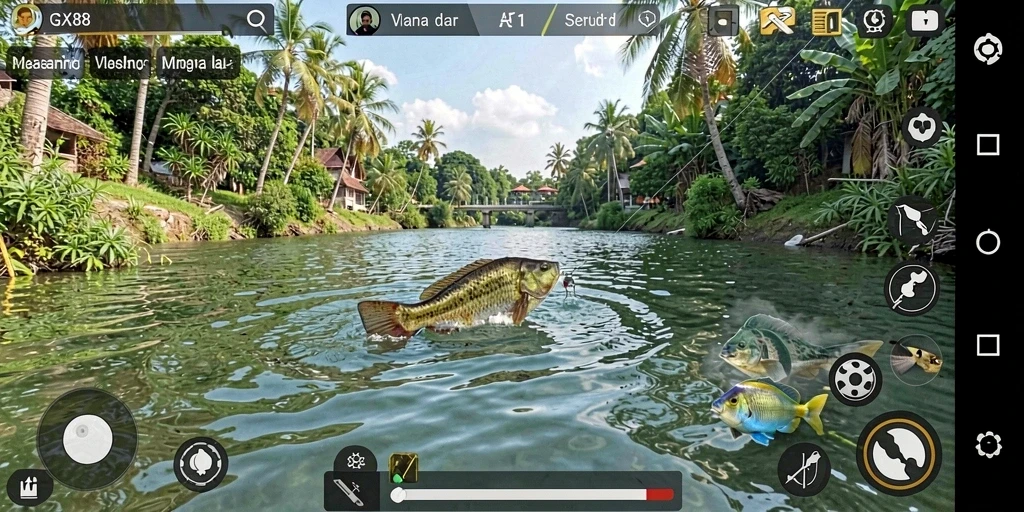 Tangkapan besar dalam gameplay GX88 yang seru dan realistis.