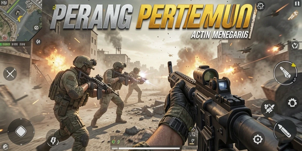 Tampilan gameplay mendebarkan dalam pertempuran FPS di HO3.