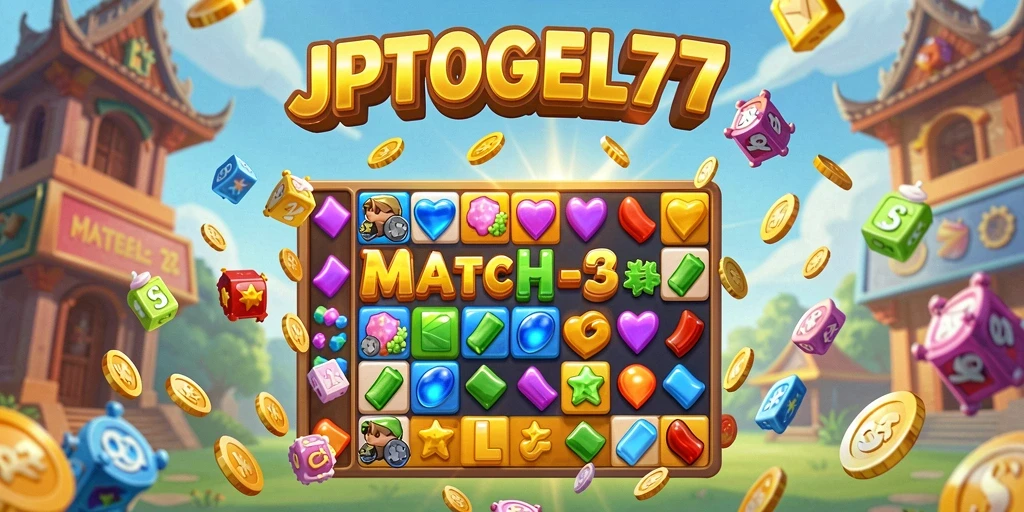 Screenshot gameplay JPTOGEL77 menampilkan keseruan Match-3.