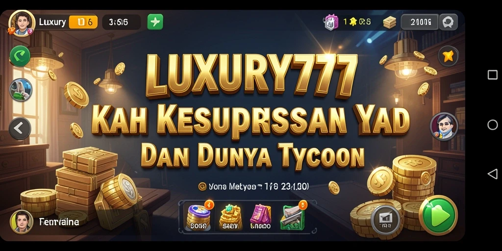 Screenshot gameplay LUXURY777 menampilkan suasana bisnis yang menarik.
