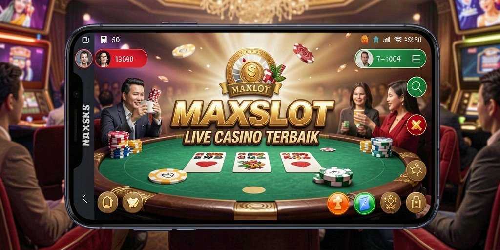 Tampilan permainan Live Casino yang mendebarkan saat bermain MAXSLOT.