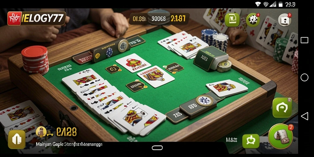 Tampilan gameplay Gaple yang seru di MELODY77.