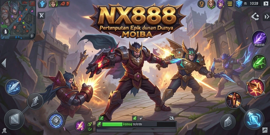 Screenshot gameplay <strong>NX888</strong> menampilkan aksi pertarungan yang intens.