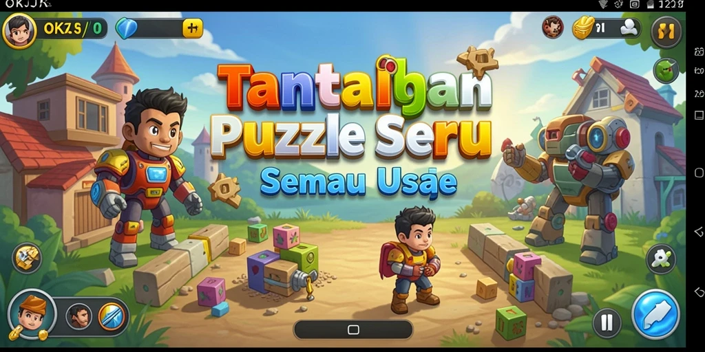 Screenshot gameplay OKJK menampilkan tantangan Puzzle yang seru.