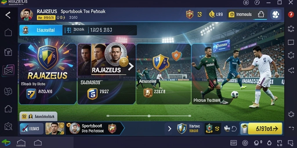 Screenshot utama RAJAZEUS dengan tampilan menarik dan gameplay sportsbook.