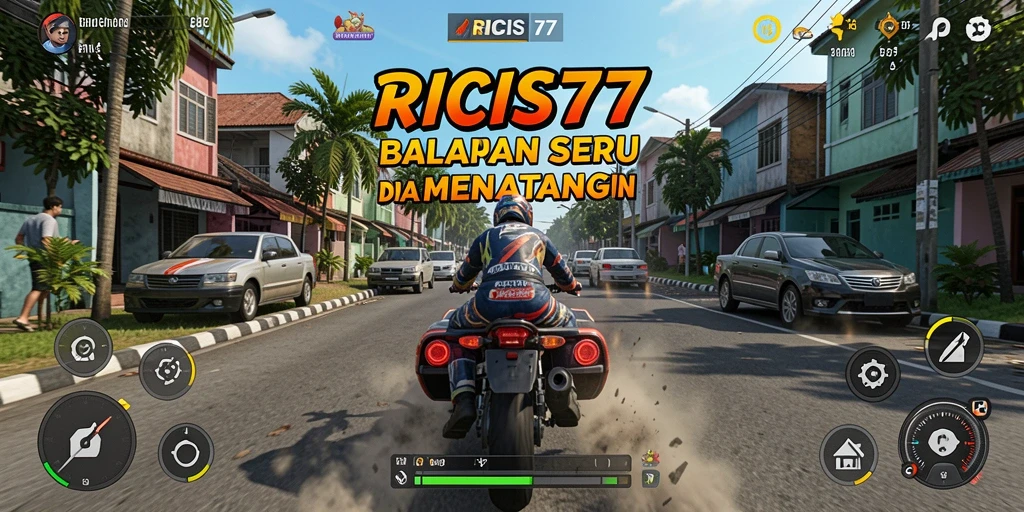 Gameplay menarik dan aksi balapan seru di RICIS77.