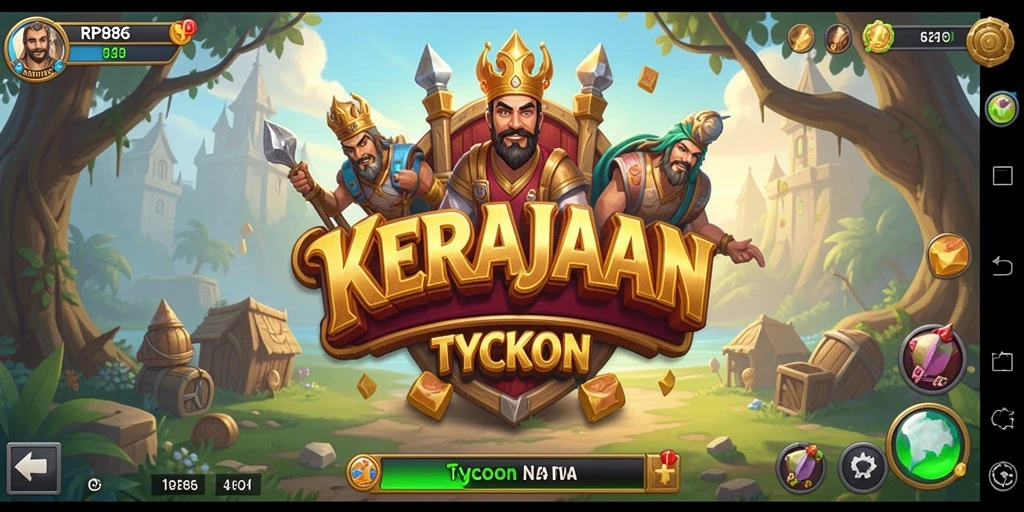 Screenshot gameplay RP886 menampilkan aksi seru dalam membangun kerajaan Tycoon.