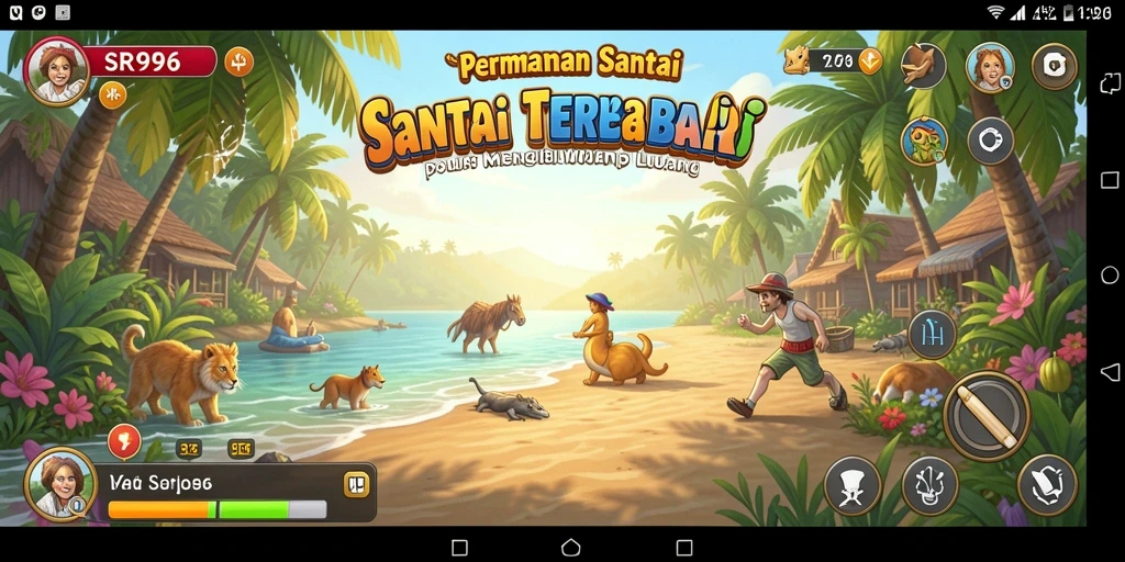 Screenshot gameplay SR996 yang menampilkan seni grafis yang menawan.