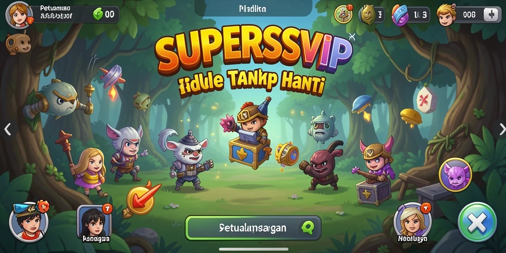Gameplay menarik SUPERSVIP dalam genre Idle yang mengasyikkan.